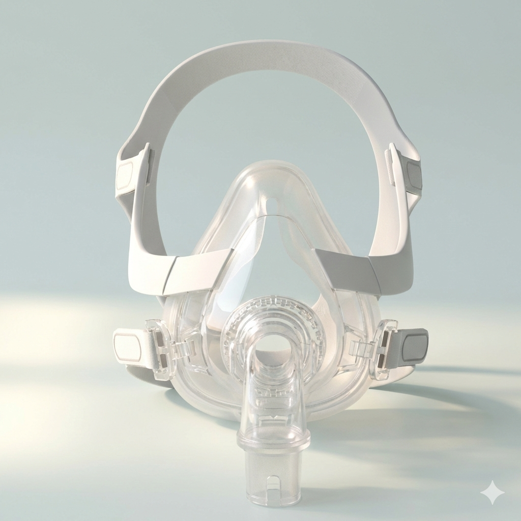 FM-1 Full Face Mask | Ultra-Quiet Venting & Breathable Headgear for CPAP