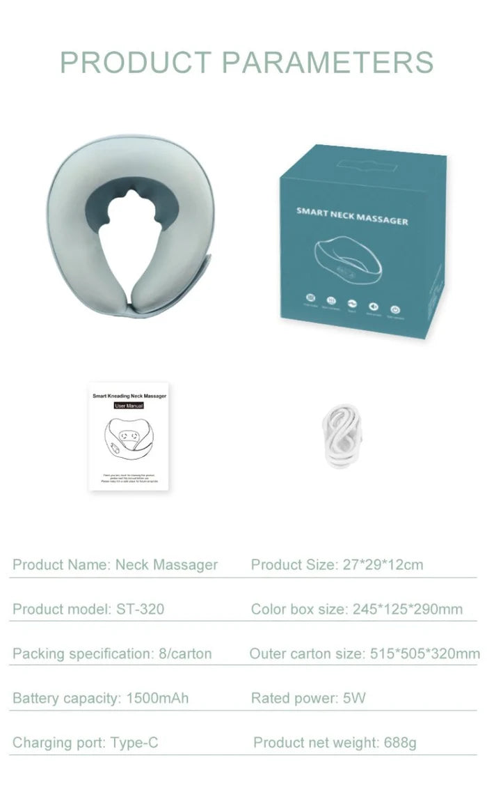 Smart Neck Pillow with Heat & Massage